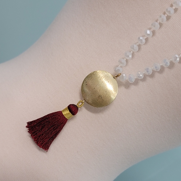 Long beaded tassel necklace - Picture 5 of 5